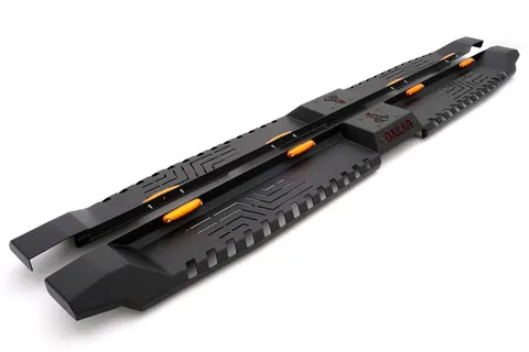 Боковые пороги Dakar V2 с LED (2 шт, металл) для Isuzu D-Max 2002-2011 рр — Isuzu D-Max 2002-2011 гг. DianaParts