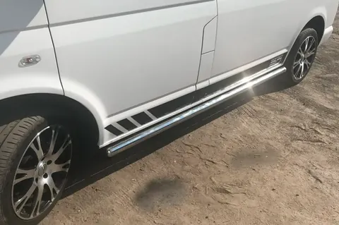 Бічні труби (2 шт., нерж) 60мм, Довга база для Volkswagen T5 Caravelle 2004-2010 рр — Volkswagen T5 Caravelle 2004-2010 гг. DianaParts