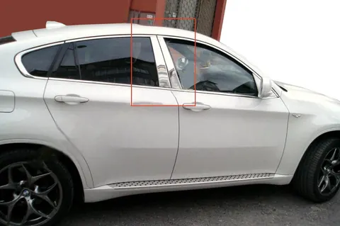 Молдинги на дверні стійки (нерж.) для BMW X6 E71 2008-2014 рр — BMW X6 E71 2008–2014 гг. DianaParts