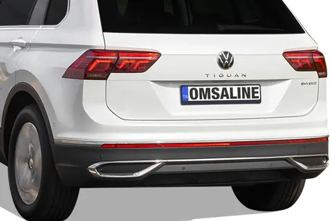 Накладки імітація вихлопних насадок 2020-2026 (3 шт, нерж) OmsaLine - Італійська нержавійка для Volkswagen Tiguan рр — Volkswagen Tiguan 2016-2023 гг. DianaParts