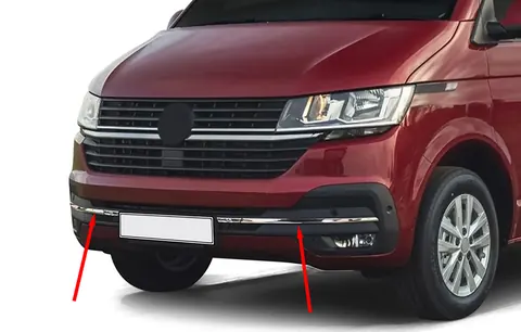 Накладка на решітку бампера 2019-2026 (4 шт, нерж) для Volkswagen T6 рр — Volkswagen T6 2015-2024 гг. DianaParts
