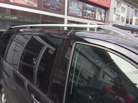 Рейлінги Хром ELITE (пласт. ніжка) Довга база (ExtraLong) для Mercedes Viano 2004-2014 рр — Mercedes Viano 2004-2014 гг. DianaParts