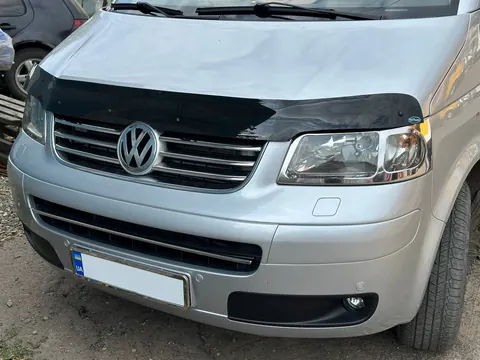 Накладки на передні фари (2 шт., нерж) OmsaLine - Італійська нержавійка для Volkswagen T5 Transporter 2003-2010 рр — Volkswagen T5 Transporter 2003-2010 гг. DianaParts