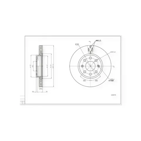 Диск гальмівний Fiat Doblo, Punto, Opel Corsa (2001-) передній (d257x22mm) HART — Автозапчастини DianaParts
