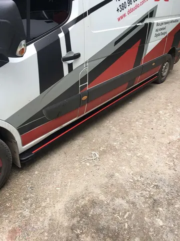 Бокові пороги Maya Red (2 шт., алюміній) Довга база для Renault Master 2011-2023 рр — Renault Master 2011-2023 гг. DianaParts