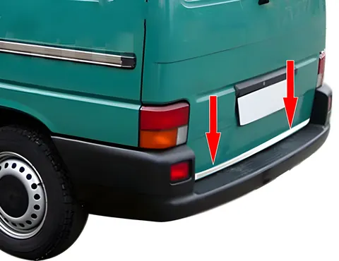 Накладка на кромка багажника (нерж) OmsaLine, Ляда - 1 двері для Volkswagen T4 Transporter 1990-2003 рр — Volkswagen T4 Transporter 1990-2003 гг. DianaParts