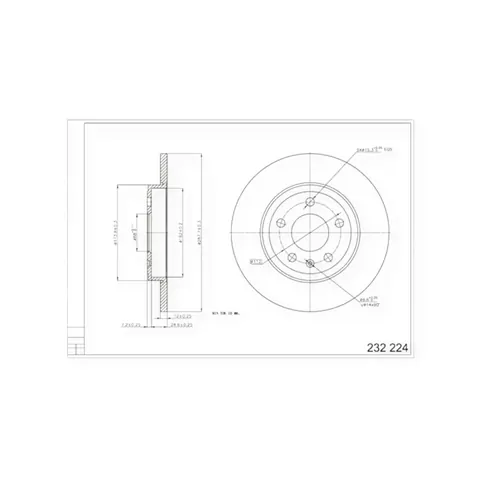 Диск гальмівний Audi A4 B7 задній (d288x12mm) HART — Автозапчастини DianaParts