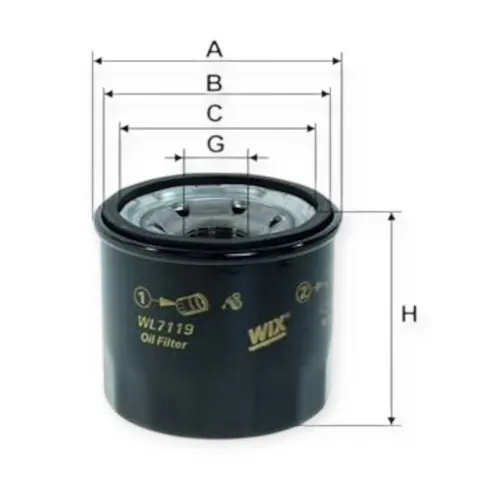 Фільтр масляний Matiz, Chery QQ WIX FILTERS — Автозапчастини DianaParts