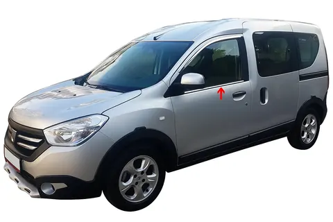 Окантовка вікон (2 шт., нерж.) Carmos - Турецька сталь для Renault Dokker 2013-2022 рр — Renault Dokker 2013-2022 гг. DianaParts