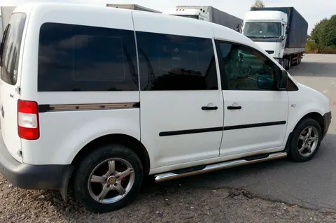 Бічні труби (2 шт., нерж) 60 мм, Maxi база для Volkswagen Caddy 2004-2010 рр — Volkswagen Caddy 2004-2010 гг. DianaParts