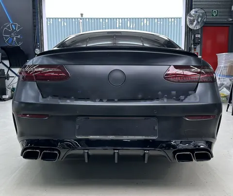 Задній дифузор Black з насадками Black (Дизайн AMG63) для Mercedes E-class coupe C238 2016-2024 рр — Mercedes E-class coupe C238 2016-2024 гг. DianaParts