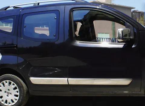 Молдинг дверний (4 шт., нерж.) OmsaLine - Італійська нержавійка для Citroen Nemo 2007-2017 рр — Citroen Nemo 2007-2017 гг. DianaParts