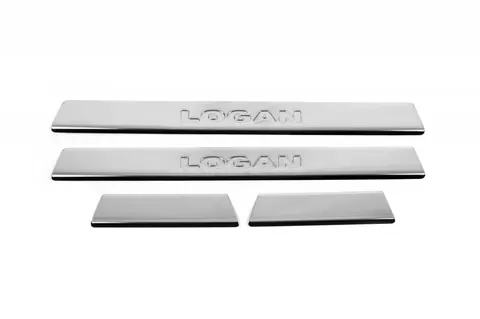 Накладки на пороги Carmos V2 (4 шт, нерж.) для Dacia Logan MCV 2004-2014 рр — Dacia Logan MCV 2004-2014 гг. DianaParts