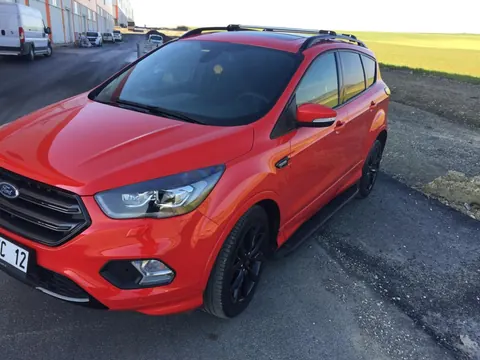 Бокові пороги Bosphorus Black (2 шт., Алюміній) З чорним листям на дверях для Ford Kuga/Escape 2013-2019 рр — Ford Kuga/Escape 2013-2019 гг. DianaParts