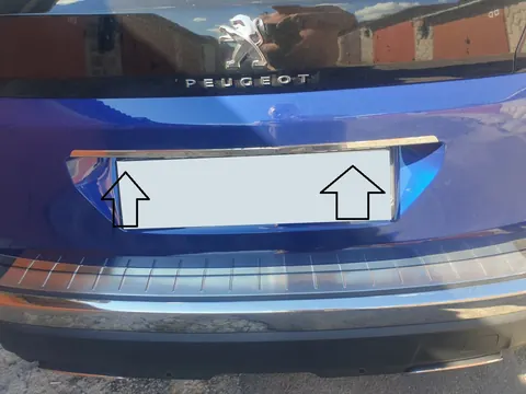 Планка над номером (нерж) для Peugeot 3008 2016-2023 рр — Peugeot 3008 2016-2023 гг. DianaParts