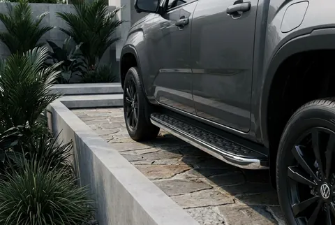 Бокові пороги BlackLine (2 шт., Алюміній) для Volkswagen Amarok 2022- рр — Volkswagen Amarok 2022- гг. DianaParts