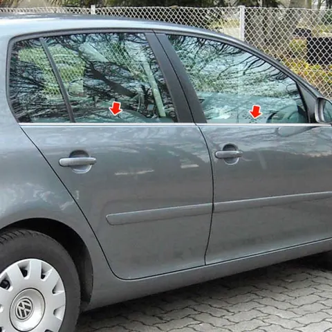 Зовнішня окантовка скла (4 шт, нерж) Carmos - Турецька сталь для Volkswagen Golf 5 2003-2009 рр — Volkswagen Golf 5 2003-2009 гг. DianaParts