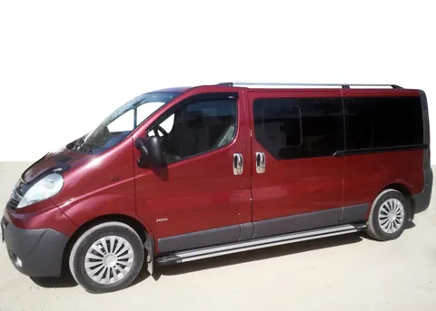 Бокові пороги Rainbow (2 шт., Алюміній) Довга база для Nissan Primastar 2002-2014 рр — Nissan Primastar 2002-2014 гг. DianaParts