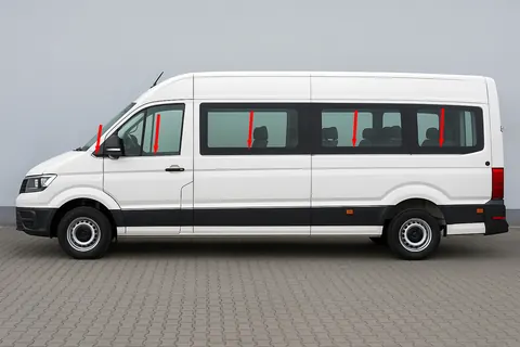Нижні молдинги скла довга база (10 шт, нерж.) для Volkswagen Crafter 2016- рр — Volkswagen Crafter 2016- гг. DianaParts