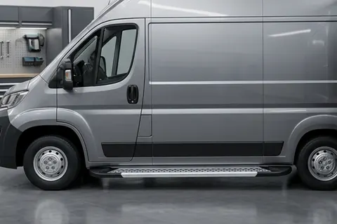 Бокові пороги New Vision Grey (2 шт., алюміній) Коротка база для Citroen Jumper 2007-2025 рр — Citroen Jumper 2007-2025 гг. DianaParts
