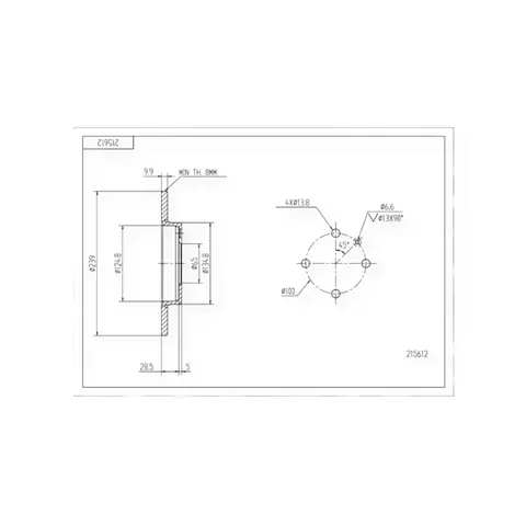 Диск гальмівний Volkswagen Polo, Seat Arosa передній (d239x10mm) HART — Автозапчастини DianaParts
