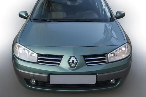 Накладки на решітку (модель 2004-2006, 6 шт, нерж) Carmos - Турецька сталь для Renault Megane II рр — Renault Megane II 2004-2009 гг. DianaParts