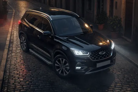 Бокові пороги Allmond Black (2 шт., алюміній) для Chery Tiggo 8 2017- рр — Chery Tiggo 8 2017- гг. DianaParts