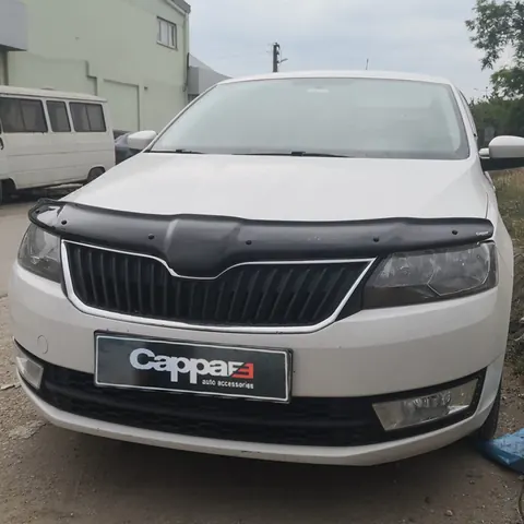 Дефлектор капота (EuroCap) для Skoda Rapid 2012-2019 рр — Skoda Rapid 2012-2019 гг. DianaParts