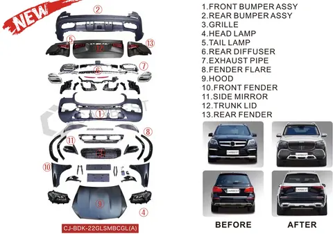 Комплект рестайлінгу з X166 в GLS X167 Maybach (Type-A) для Mercedes GL/GLS сlass X166 2012-2019 рр — Mercedes GL/GLS сlass X166 2012-2019 гг. DianaParts