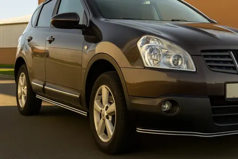 Бічні подвійні труби (2 шт., нерж) для Nissan Qashqai 2007-2010 рр — Nissan Qashqai 2007-2010 гг. DianaParts