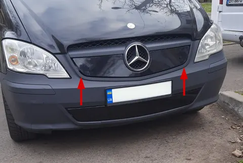 Зимова накладка на решітку V1 (2010-2015) Глянцева для Mercedes Vito W639 рр — Mercedes Vito W639 2004-2014 гг. DianaParts