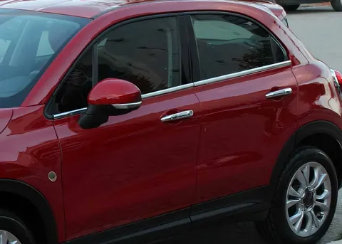 Молдинг скла (4 шт., нерж.) для Fiat 500X 2014-2024 рр — Fiat 500X 2014-2024 гг. DianaParts