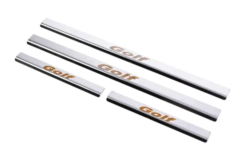 Накладки на пороги Carmos V1 (нерж) 4 дверний для Volkswagen Golf 6 2008-2014 рр — Volkswagen Golf 6 2008-2014 гг. DianaParts