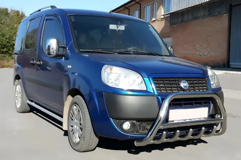 Кенгурятник WT003 (нерж.) 60 мм, з написом для Fiat Doblo I 2001-2005 рр — Fiat Doblo I 2001-2005 гг. DianaParts