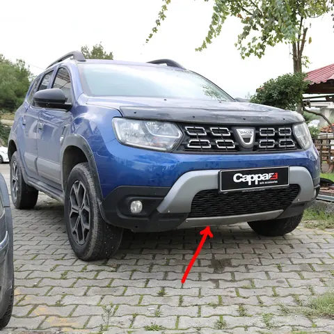 Накладка на передній бампер нижня (ABS, сіра) для Dacia Duster 2018-2024 рр — Dacia Duster 2018-2024 гг. DianaParts