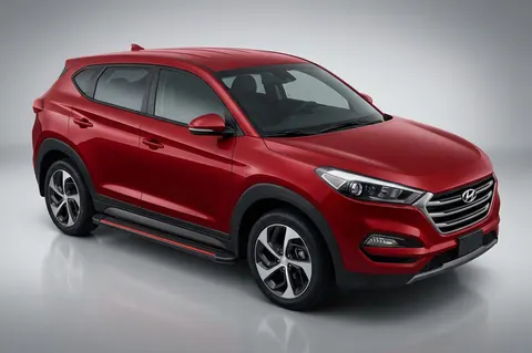 Бокові пороги Maya Red-Black (2 шт., Алюміній) для Hyundai Tucson TL 2016-2021 рр — Hyundai Tucson TL 2016-2021 гг. DianaParts