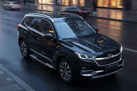 Бокові пороги Tayga V2 (2 шт., алюміній) для Chery Tiggo 7 2020- рр — Chery Tiggo 7 2020- гг. DianaParts