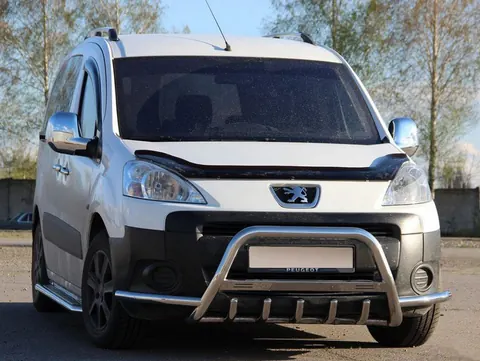 Кенгурятник WT003-Plus (нерж.) 51 мм для Peugeot Partner Tepee 2008-2018 рр — Peugeot Partner Tepee 2008-2018 гг. DianaParts