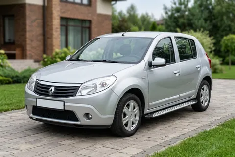Бокові пороги Shining V1 (2 шт., Алюміній) для Dacia Sandero 2007-2013 рр — Dacia Sandero 2007-2013 гг. DianaParts