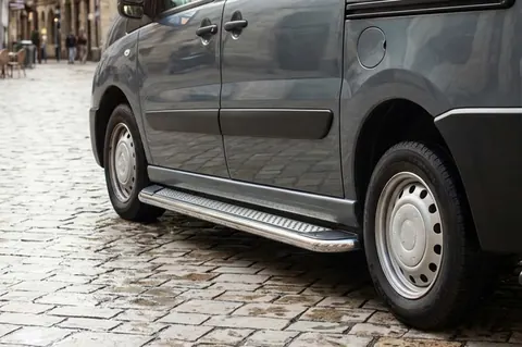 Бокові пороги Maydos V2 (2 шт., алюміній -2026 нерж) Довга база для Peugeot Expert 2007-2016 рр — Peugeot Expert 2007-2016 гг. DianaParts