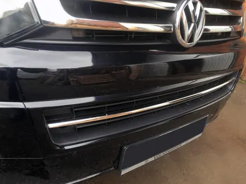 Накладка на решітку бампера (нерж) OmsaLine - Італійська нержавійка для Volkswagen T5 2010-2015 рр — Volkswagen T5 2010-2015 гг. DianaParts
