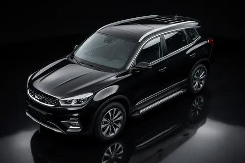 Бокові пороги New Vision Black (2 шт., алюміній) для Chery Tiggo 8 2017- рр — Chery Tiggo 8 2017- гг. DianaParts