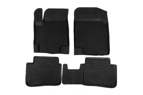 Гумові килимки з бортом (4 шт, Polytep) для Hyundai Accent 2011-2017 рр — Hyundai Accent 2011-2017 гг. DianaParts