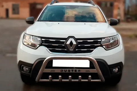 Кенгурятник з написом WT004 (нерж.) для Renault Duster 2018-2024 рр — Renault Duster 2018-2024 гг. DianaParts