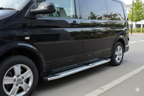 Бокові пороги Mevsim Grey (2 шт., Алюміній) коротка база для Volkswagen T5 Multivan 2003-2010 рр — Volkswagen T5 Multivan 2003–2010 гг. DianaParts