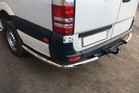 Бічні труби за заднім колесом кутові (2 шт., нерж) ExtraLong для Mercedes Sprinter W907/W910 2018- рр — Mercedes Sprinter W907/W910 2018- гг. DianaParts