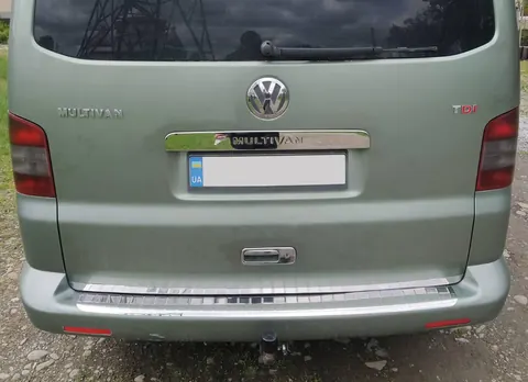 Накладка на задній бампер з загином (Omsa, нерж.) Глянцева для Volkswagen T5 2010-2015 рр — Volkswagen T5 2010-2015 гг. DianaParts