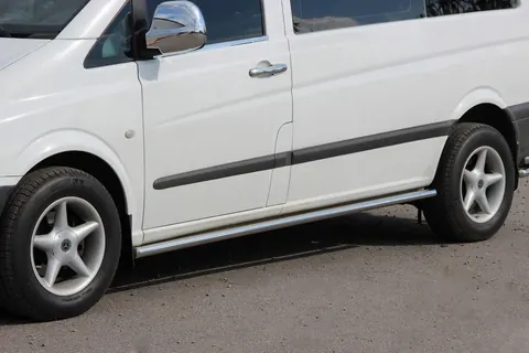Бічні труби BB001 (2 шт., нерж.) d60, Довга база для Mercedes Vito W639 2004-2014 рр — Mercedes Vito W639 2004-2014 гг. DianaParts
