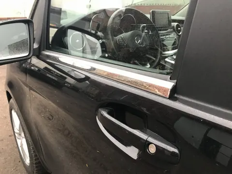 Нижні молдинги стекол (2 шт., нерж) OmsaLine - Італійська нержавійка для Mercedes Vito/V-class W447 2014- рр — Mercedes Vito/V-class W447 2014- гг. DianaParts
