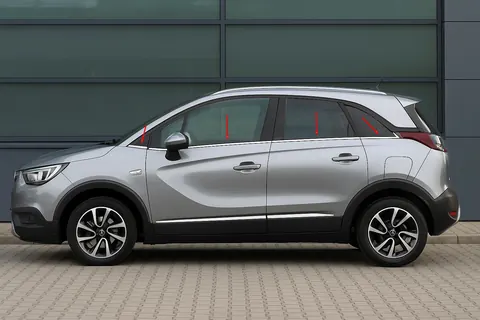 Нижні молдинги стекол (8 шт., нерж.) OmsaLine - Італійська нержавійка для Opel Crossland X 2017-2024 рр — Opel Crossland X 2017-2024 гг. DianaParts